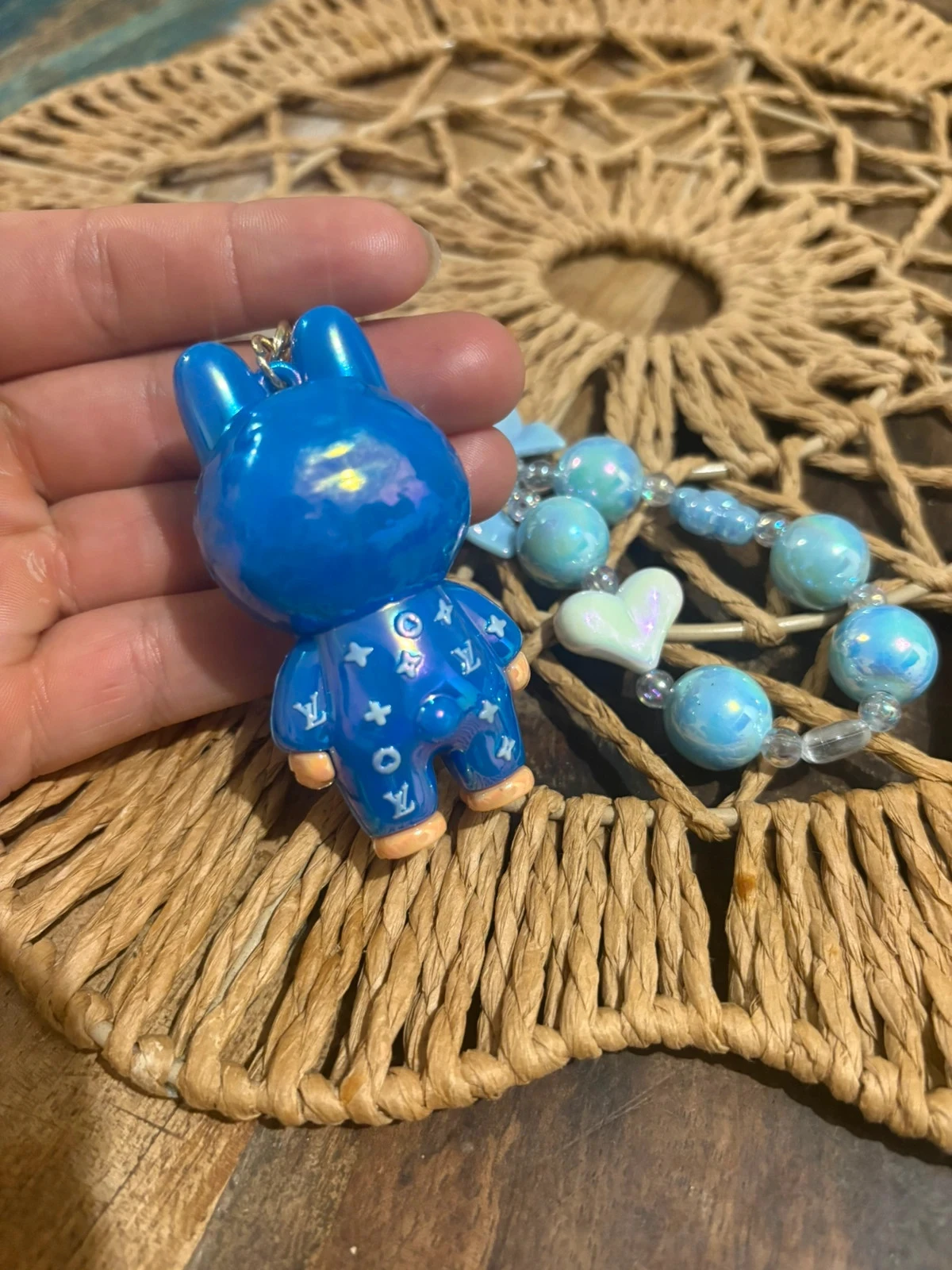 Bright Blue Labubu Keychain – photo 2